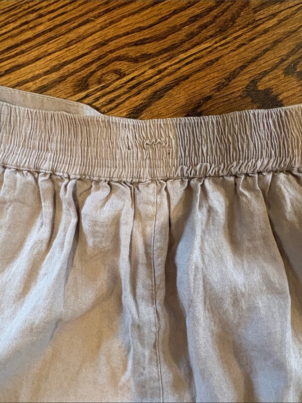 Nicole Miller Wide-Leg Linen Blend Pants - Taupe color w/ blush undertones - Picture 3 of 7